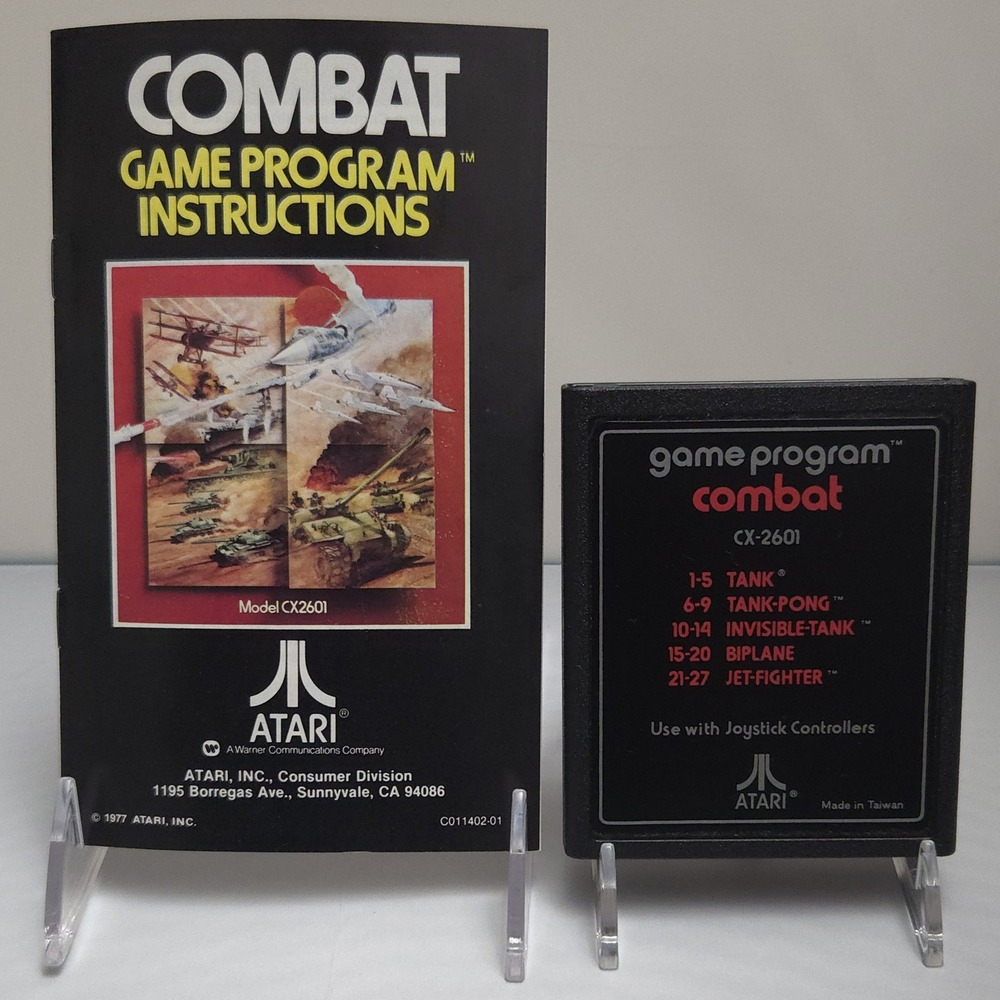 Combat (Vintage Atari 2600, 1977)  Cartridge & Manual - Good Condition & Tested
